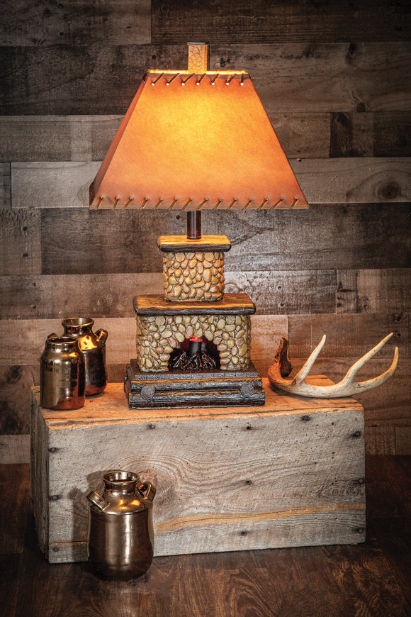Ben's Cabin 26” H Fireplace Table Lamp