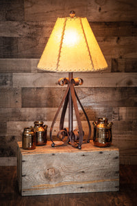 Ben's Cabin 31” H Rusted Iron Table Lamps - Pair