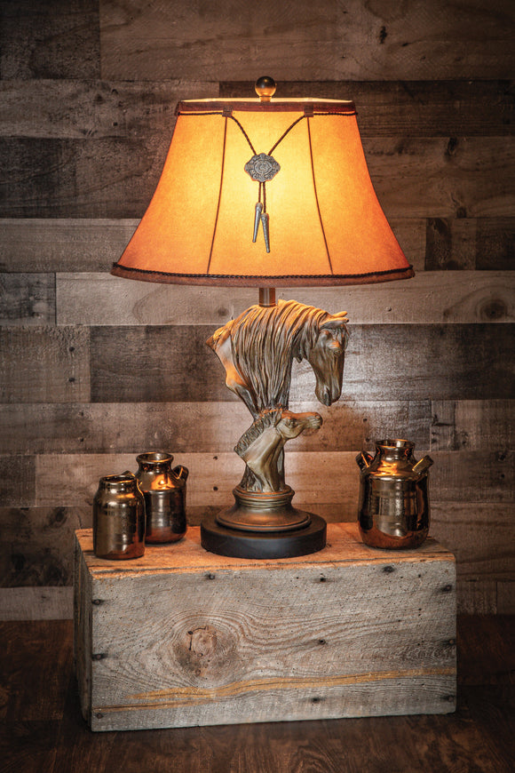 Ben's Cabin 28.5” H Horse and Colt Table Lamp