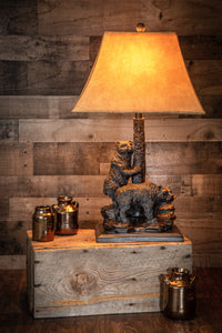 Ben's Cabin 31” H Double Bear Table Lamp