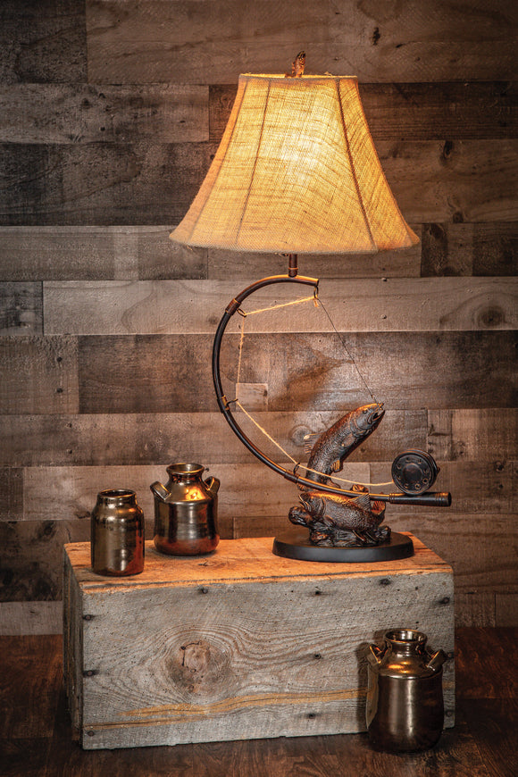 Ben's Cabin 30” H Fly Rod Trout Table Lamp