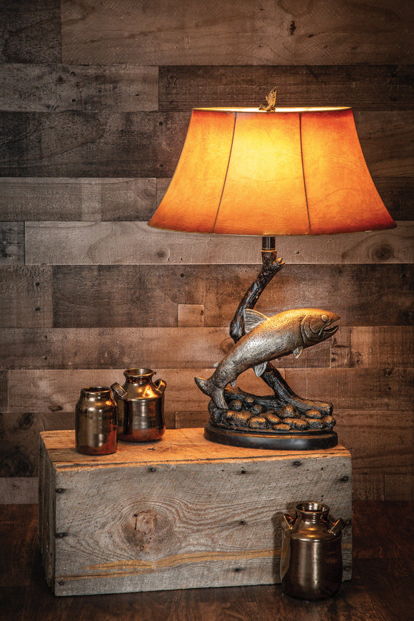 Ben's Cabin 27.5” H Jumping Trout Table Lamp